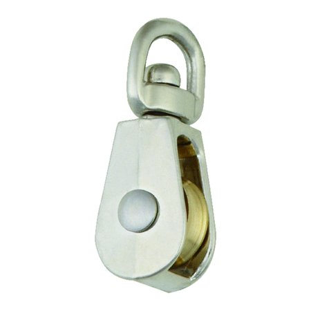 Campbell Chain & Fittings Campbell 3/4 in. D Nickel Copper Swivel Eye Single Sheave Swivel Eye Pulley T7655002N